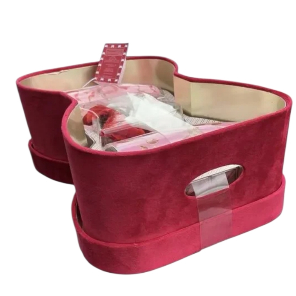 Petal & Pearl - NEW Set of 5 Bow Velour Box Ceramic Mugs & Barrettes. Great Gift - Picture 2 of 6